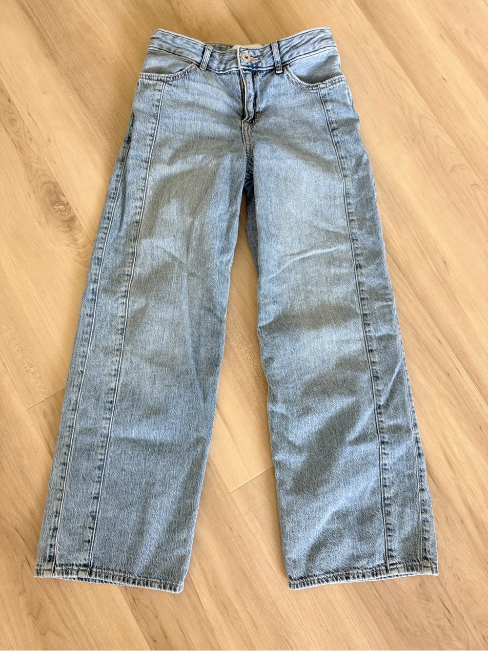 abercrombie kids Light Blue High Rise Ultra Wide Leg Jeans size 11/12